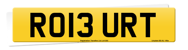Registration number RO13 URT